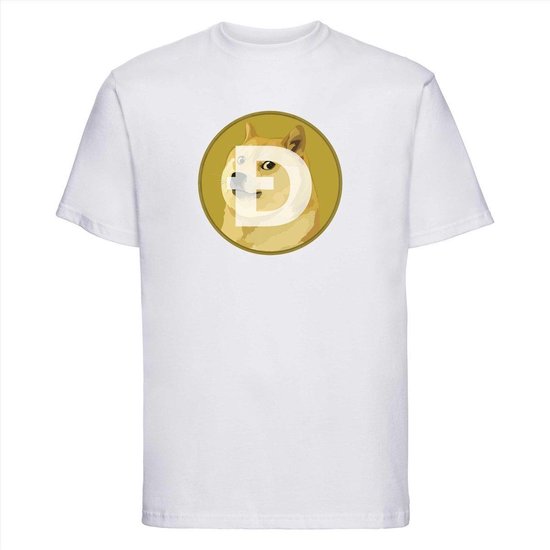 Dogecoin T-shirt wit | Crypto | Grappig cadeau shirt | Cryptocurrency | Bitcoin | Reddit | Doge Dog meme | Elon Musk | To the moon | Maat XXL
