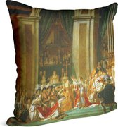 Inwijding van keizer Napoleon en kroning van keizerin Joséphine, Jacques-Louis David - Foto op Sierkussen - 60 x 60 cm