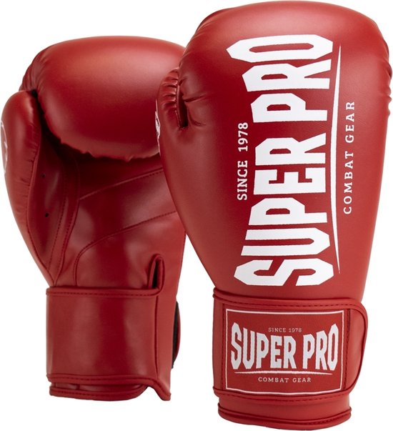 Gants de boxe Super Pro Combat Gear Champ (kick) Rouge / Blanc 14oz