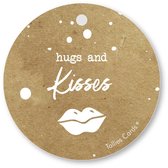 Tallies Cards - kadokaartjes  - bloemenkaartjes - Hugs and kisses - Kraft Look a Like - set van 5 kaarten - valentijnskaart - valentijn  - moeder - mama - liefde - 100% Duurzaam