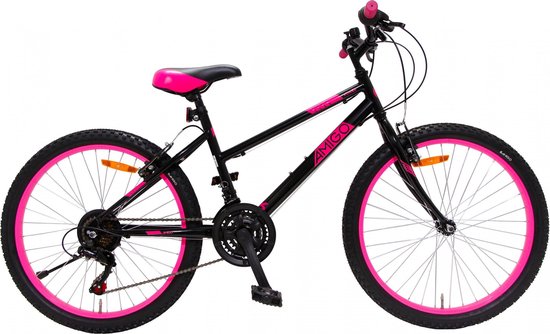 beeld Ga op pad bespotten Amigo Power - Mountainbike 26 inch - Voor meisjes - Met 21 versnellingen -  Zwart/Roze | bol.com