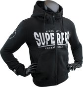Super Pro Hoody met Rits S.P. Logo Zwart/Wit Large