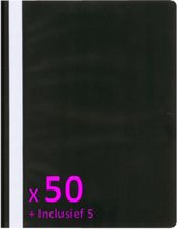 50x Snelhechters - A4 formaat - Offertemap - Kantoorartikelen- Mappen - Quickbinders - Snelhechters - Ideaal voor kantoor of thuiskantoor - 50 stuks + 5 extra - Zwart.