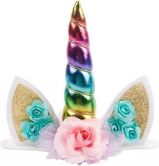 Unicorn cake topper eenhoorn taart versiering cake decoration rainbow