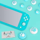 Holy grips - Nintendo switch thumb grips - switch lite - Cat paw - Pastel blauw op wit