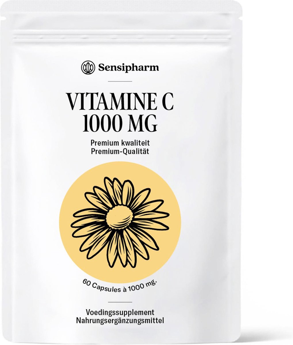 Bol Com Sensipharm Vitamine C 1000 Mg 60 Vegan Capsules Hooggedoseerd Vitamin C Veganistisch