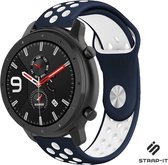Siliconen Smartwatch bandje - Geschikt voor  Xiaomi Amazfit GTR sport band - blauw/wit - 47mm - Strap-it Horlogeband / Polsband / Armband