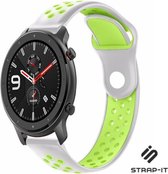 Siliconen Smartwatch bandje - Geschikt voor  Xiaomi Amazfit GTR sport band - grijs/geel - 47mm - Strap-it Horlogeband / Polsband / Armband