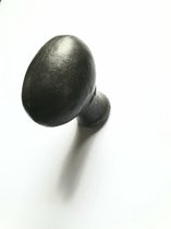 Zwarte smeedijzeren ovale knop 40 mm