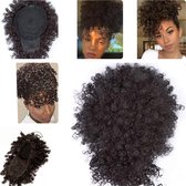 Afro Hair Bun Haarstuk Kinky Curl met trekkoord&pony donker bruin