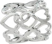Fako Bijoux® - Sjaalklem - Sjaal Klem - Sjaal Ring - Tube - Hartjes - 20x21mm - Zilverkleurig