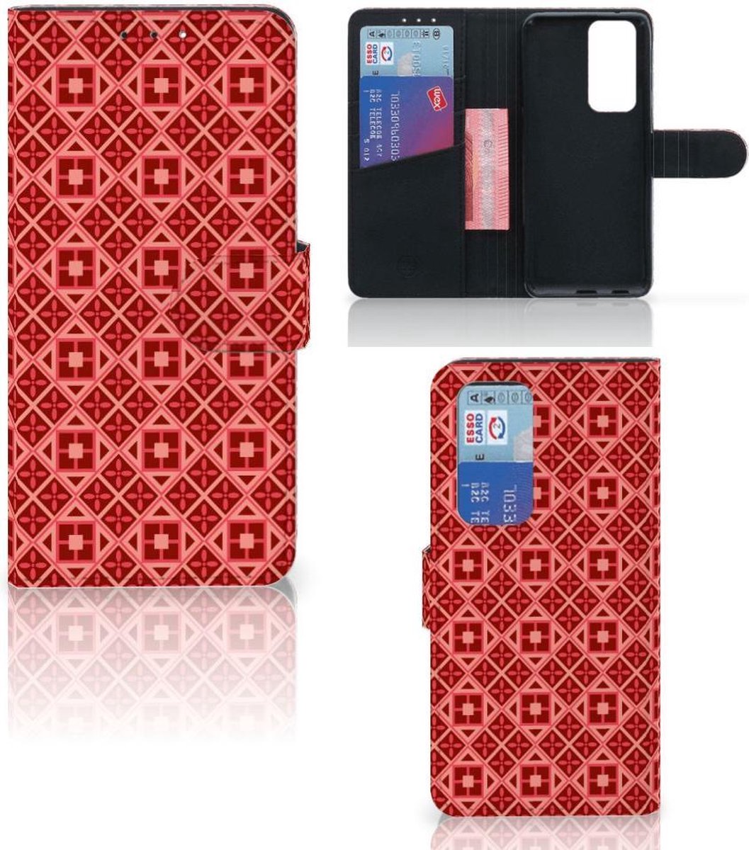 OPPO Find X3 Neo 5G Telefoon Hoesje Batik Rood