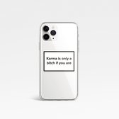 iPhone 12 hoesje - iPhone 12 Pro hoesje - iPhone 12 case - hoesje iPhone 12 - hoesje iPhone 12 Pro - iPhone 12 Pro case - Siliconen hoesje - Transparant - Case met Tekst - Karma is only a bitch if you are
