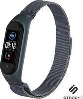 Milanees Smartwatch bandje - Geschikt voor Xiaomi Mi Band 6 Milanese band - titanium grijs - Strap-it Horlogeband / Polsband / Armband