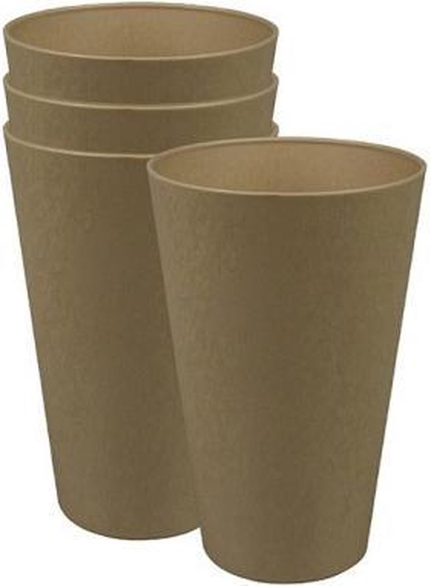 ZUPERZOZIAL - C-PLA, bekers, RELOAD-CUP, toffee brown, bruin, 400ml, set/4