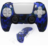 PS5 controller hoesje Blauw camouflage - Holy grips - cadeau voor jongens en meisjes