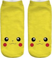 Pickachu sokken - Enkel sokken - geel - unisex - one size