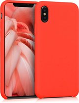 kwmobile telefoonhoesje voor Apple iPhone X - Hoesje met siliconen coating - Smartphone case in tomaatrood