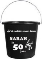 Poets - Emmer - 5 liter - Sarah 50 jaar - Rollator - Fopartikel - Sarah - Sara - Spreukbord - Quotebord - Cadeau - Geschenk - Feest - Verjaardag - Kado - Kerst - 50