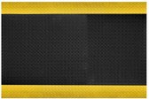 Ergonomische werkplaatsmat op rol per meter bestelbaar - Aflopende gele rand - Breedte 60 cm - Dikte 15 mm