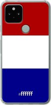 6F hoesje - geschikt voor Google Pixel 5 -  Transparant TPU Case - Nederlandse vlag #ffffff
