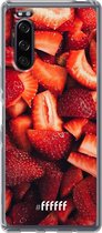 Sony Xperia 5 II Hoesje Transparant TPU Case - Strawberry Fields #ffffff