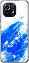 6F hoesje - geschikt voor Xiaomi Mi 11 -  Transparant TPU Case - Blue Brush Stroke #ffffff