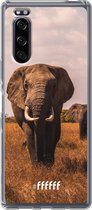 Sony Xperia 5 II Hoesje Transparant TPU Case - Elephants #ffffff