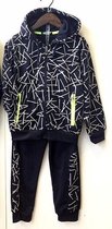 S&C joggingpak / trainingspak / vrijetijdspak - donkerblauw/zilver/neon - maat 116/122 (8)