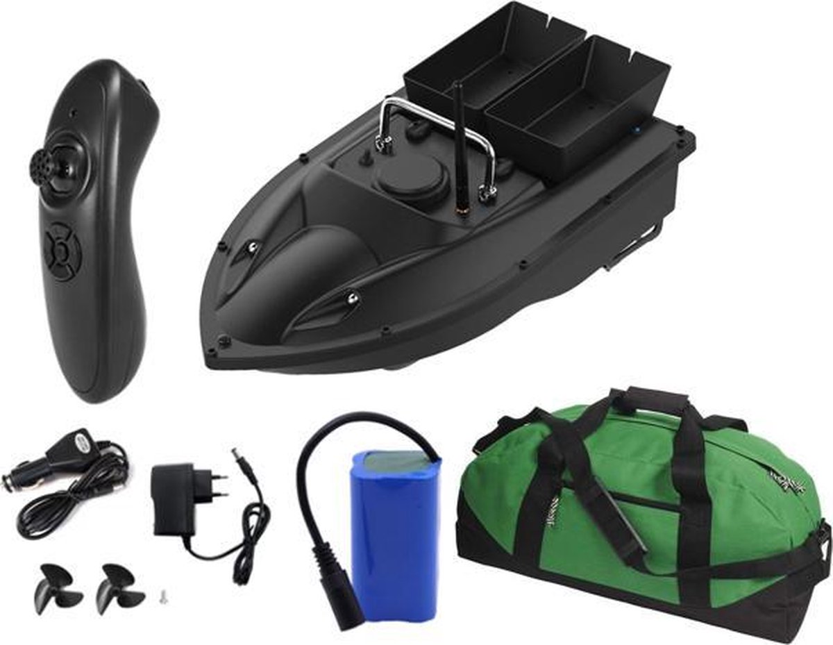 Eerstekeuze - Voerboot - 2 Voerbakken - 3.0 KG Laadvermogen - inclusief tas - 500M bereik - Karperv