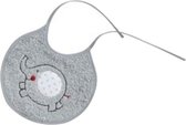 Interbaby Slabbetje Olifant Junior 20 X 20 Cm Katoen Lichtgrijs