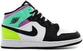 Nike Air Jordan 1 Mid (GS), White/Black-Volt-Green Glow, 554725 175, EUR 38.5