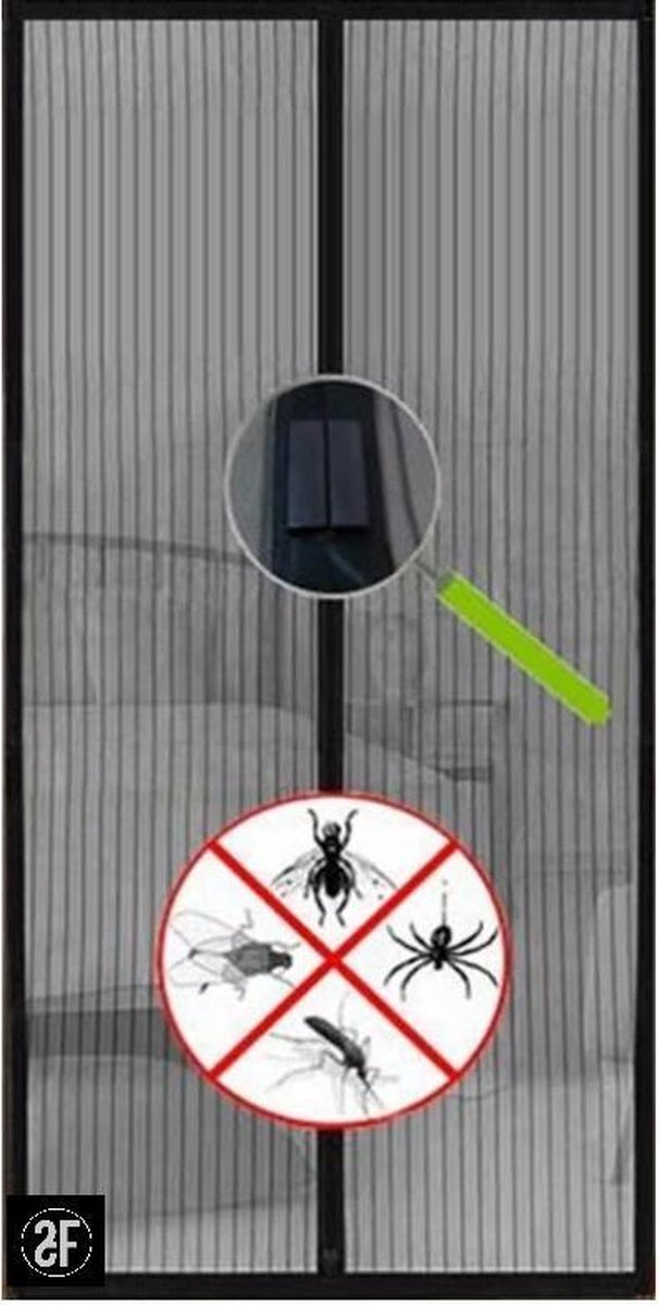 2 Stuks -  Zwart - Vliegengordijn - 100x210 cm - Magneet - Deurhor - Insectenhor - Klamboe - Anti insect - Vliegenhor - Muskietennet - Froys