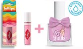 Snails set Kinder Nagellak veilig afwasbaar Candy Floss + Lipgloss Rainbow