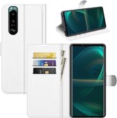 Sony Xperia 5 III hoesje - MobyDefend Kunstleren Wallet Book Case - Wit - GSM Hoesje - Telefoonhoesje Geschikt Voor: Sony Xperia 5 III