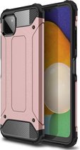 Samsung Galaxy A22 (5G) hoesje - MobyDefend Dubbelgelaagde Shockproof Pantsercase - Roségoud - GSM Hoesje - Telefoonhoesje Geschikt Voor: Samsung Galaxy A22 (5G)