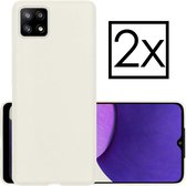 Samsung Galaxy A22 Hoesje (5G) Back Cover Siliconen Case Hoes - Wit - 2 Stuks