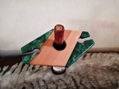 Luxe wijnglazenhouder / Kerst tafel /Wijnaccessoires / Beuken / Epoxy / Groen Goud