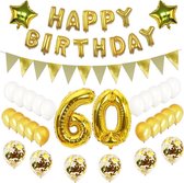 56 delig latex ballonnen versiering - Thema: 60 jaar - Kleur goud