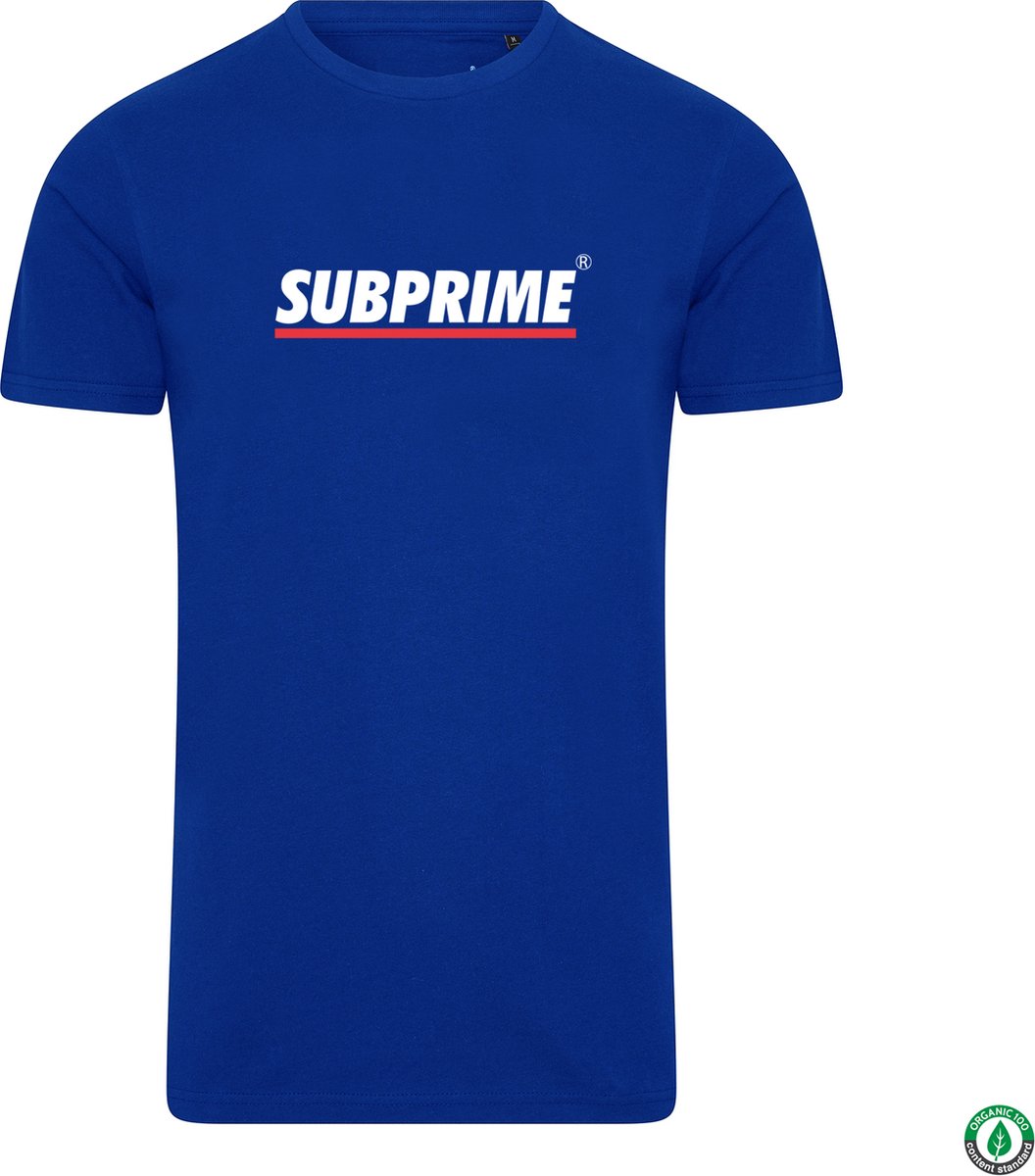Subprime - Heren Tee SS Shirt Stripe Royal - Blauw - Maat 3XL