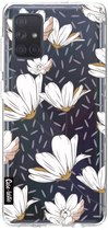 Casetastic Samsung Galaxy A71 (2020) Hoesje - Softcover Hoesje met Design - Sprinkle Leaves and Flowers Print
