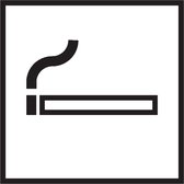 Roken toegestaan bord 2 - kunststof - wit zwart 400 x 400 mm