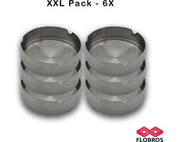 Assenbak - 6 Stuks - Asbak Voor Binnen en Buiten - Roestvrijstaal RVS - Terras Asbak - Ashtray