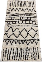 Mycha Ibiza - Vloerkleed - 80x150 cm - beige zwart - boho - ML702