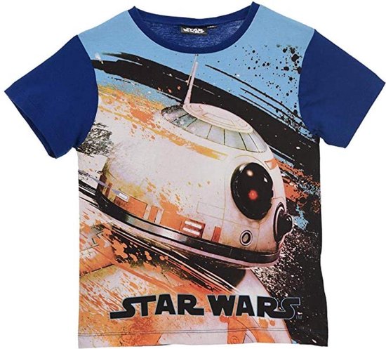 Star Wars – T-shirt – BB-8 – Blauw / Multi-kleur – 116 cm – 6 jaar – 100% Katoen