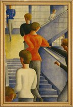 JUNIQE - Poster met houten lijst Schlemmer - Bauhaus Stairway -13x18