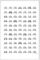 JUNIQE - Poster met kunststof lijst Bike Variations -13x18 /Wit &