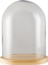 Clayre & Eef Stolp 26x18x33 cm Hout Glas Ovaal Glazen Stolp