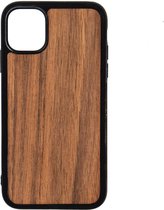 Apple Iphone 11 Houten GSM Hoesje Noten Hout Shockproof TPU Case Hoes Uniek Design Telefoon Zwart Protection Geschenk Kerstmis Vaderdag Moederdag Verjaardag