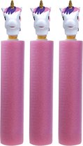 3x Roze eenhoorn waterpistool/waterpistolen van foam 26,5 cm met bereik van 6 meter